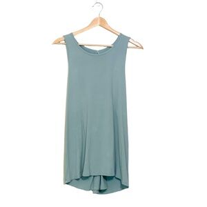 American Eagle Y2K Ribbed Long Tank Top Light Blue Size Medium Twist Back